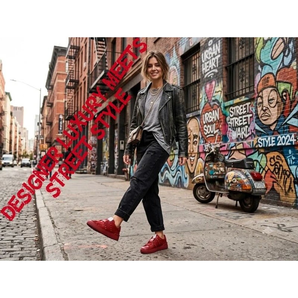 Valentino Gravani Rosso Red Rockstud Untitled 11 Sneakers EU 38 US 7.5-8 🎁👇